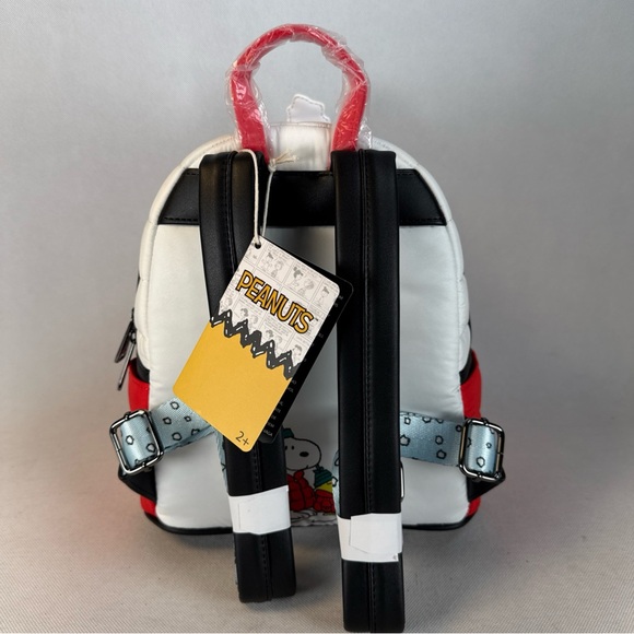 Loungefly Peanuts Snoopy Puffer Winter Mini Backpack Winter Holiday Bag NWT - Picture 3 of 16